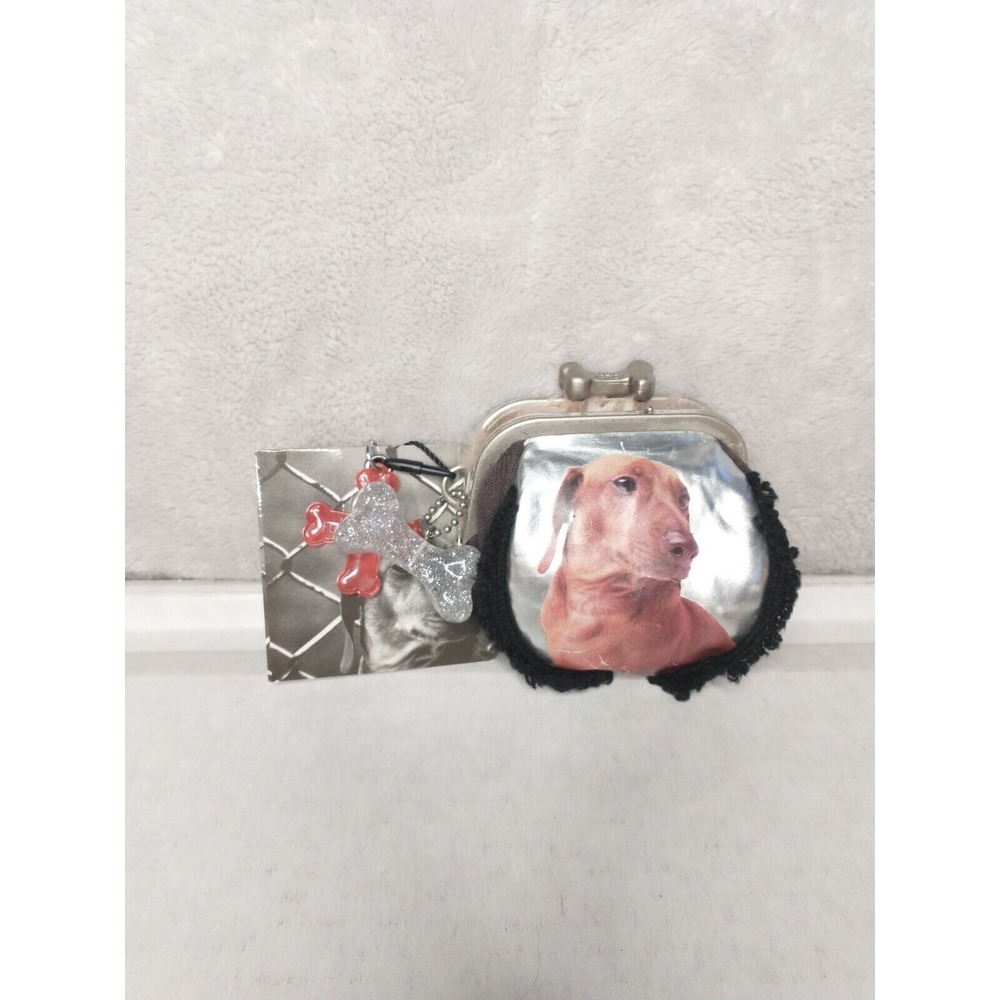 RARE 2010 Fuzzy Nation DACHSHUND Doxie Dog Coin Purse